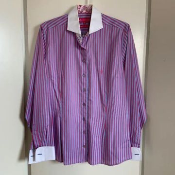 camisa dudalina rosa e azul