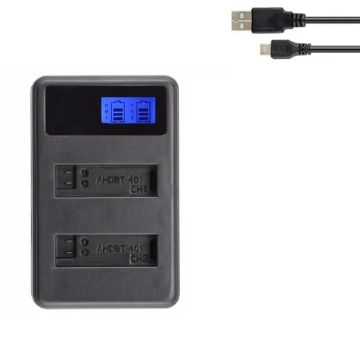 Carregador duplo LCD para gopro hero 4 - COD 1225
