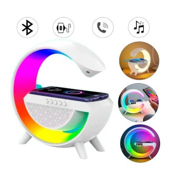 Smart G Speaker Luminária Multifuncional com Som Bluetooth Carregador Sem Fio Por Indução