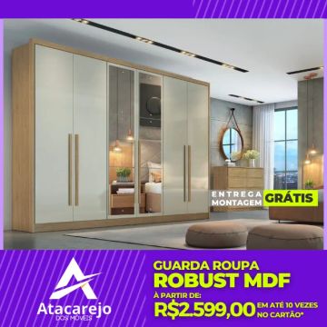 Guarda Roupa MDF Casal Luxo Entrega e Montagem Grátis 