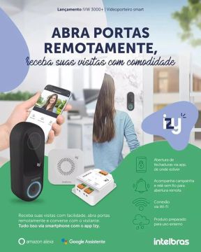 Videoporteiro Inteligente IVW 3000+ - Abra Portas Remotamente