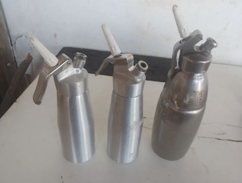 3 Sifões para Chantilly em Aço Inox