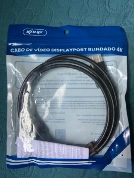 Cabo DisplayPort Blindado 4K - KnuP - Novo