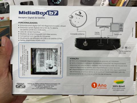 Receptor de Satélite Digital HD Midia Box B7 - 1 Ano de Garantia