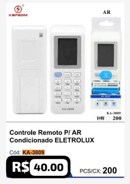 Controle Remoto para Ar Condicionado Eletrolux
