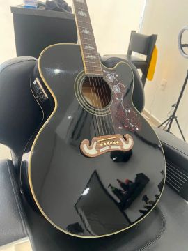 Violão Eletro-acústico EpiPhone Ej-200 Ce Gold Jumbo Black (Usado)