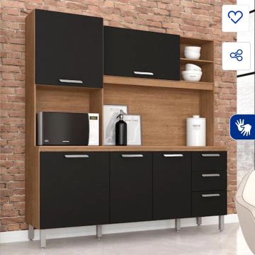 Armário de Cozinha Preto - Divido no cartão