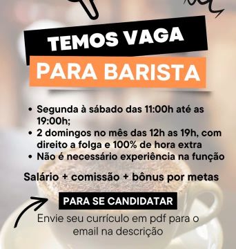 Vaga para barista 