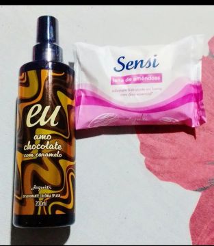 Colônia Splash Jequiti Eu Amo Chocolate com Caramelo + Sabonete Sensi (BRINDE!)