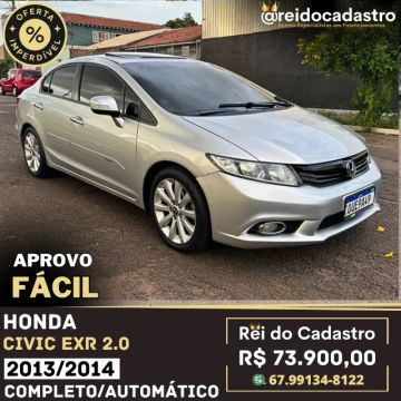 Civic EXR 2.0 AT 2013/2014 - R$ 73.900,00 - Ent. 10.000,00 + 48x -Aprovo Fácil