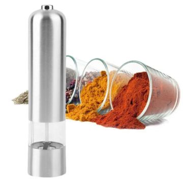 Moedor Pimenta Sal Especiarias Gourmet Eletrico A Pilha Aço Inox
