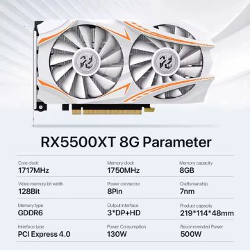 Placa de Vídeo RX 5500XT 8GB - USADA