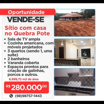 Sítio com casa no Quebra Pote - 6.999,72 m²