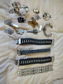 Kit de Acessórios unissex em inox 