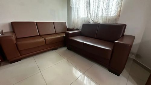 Jogo de Sofás de couro para sala de estar de 2 e 3 lugares