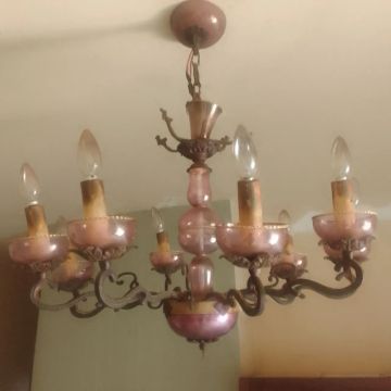 Lustre de Cristal Rosa Antigo, Lustre de Cristal azul Importados 