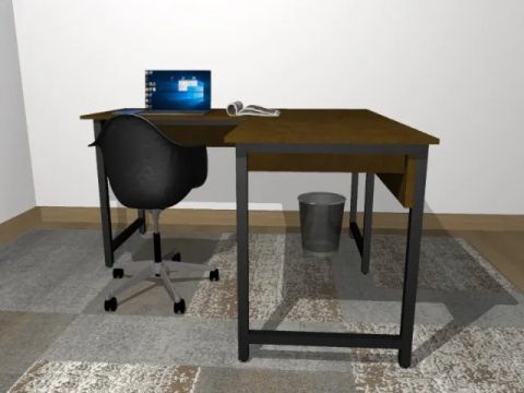 Mesa de Escritório Work. Em L: L130cm x P50cm x A74cm  