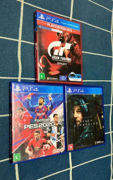 3 Jogos PS4 - Gran Turismo Sport, PES 2020 e Death Stranding
