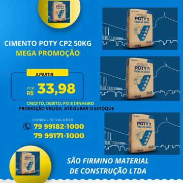 Cimento Poty 33,98 Mega Promoção 