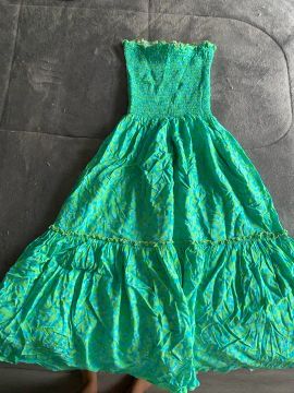 Vestido tomara que caia verde