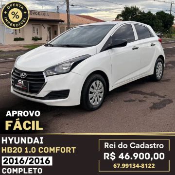 HB20 Comfort 1.0 2016/2016 - R$ 46.900,00 - Ent. 6.000,00 +48X - Aprovo Fácil