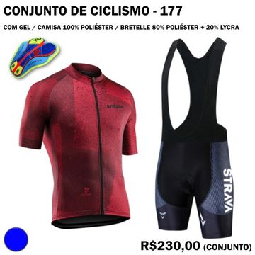 Conjunto de Ciclismo Strava Vinho