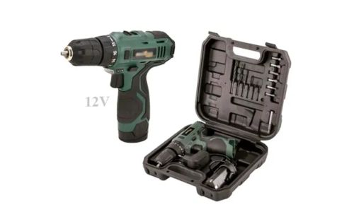 Furadeira Parafusadeira 12V Bivolt, mais Maleta e Acessórios, Iluminação de LED