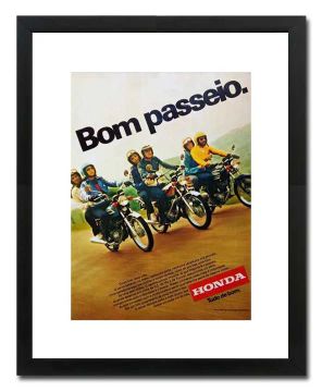 Honda CG 125 bolinha - Quadro decorativo com propaganda original de revista de época