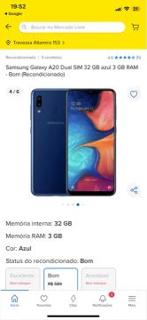 Samsung Galaxy A20 Dual SIM 32GB Azul 3GB RAM - Bom estado
