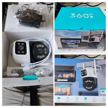 Câmera de Segurança 360° Wi-Fi, Full HD, Visão Noturna, Detecção de Movimento - Nova