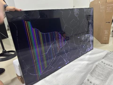 TV Samsung 65? QNX1D MiniLed com display trincado e queimado