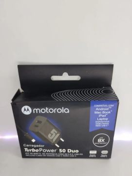 Carregador Motorola Turbo - Power 50 Duo - Novo
