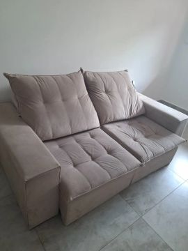 Sofá retrátil suede 220cm