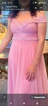 Vestido de festa na cor rosê Tulio brilhoso
