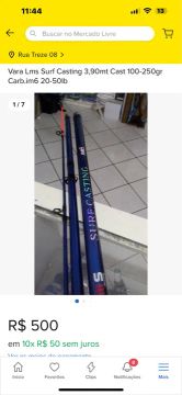 Aproveite!!!Vara de Surf Casting 3,90mt - Carb.im6 20-50lb
