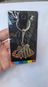 Chaveiro escudo Time Santos de metal 