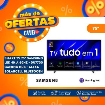 Smart TV LED 75 Samsung UHD 4K WiFi Bluetooth Controle SolarCell Experiência Cinema 