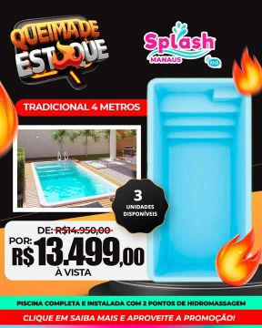 Piscina Completa 4 Metros - 2 Pontos Hidromassagem
