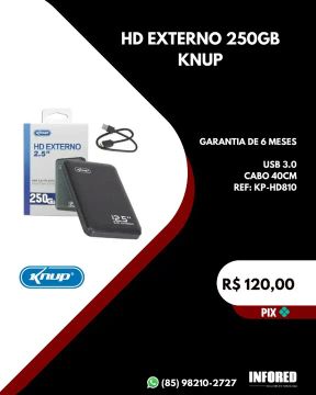 Hd Externo 250GB Knup