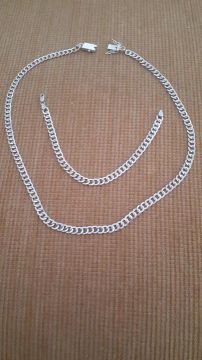 Conjunto de Prata 925 - Corda e Pulseira 