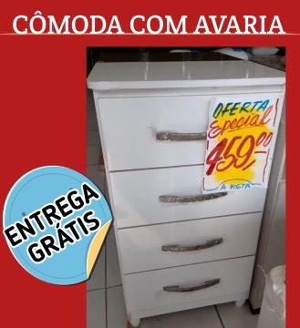 Cômoda 4 Gavetas - Com Avaria