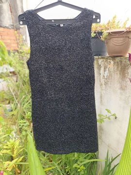 Vestido festa preto com brilho