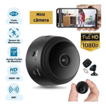 Mini Câmera Espiã Full HD 1080p - Wi-Fi com Visão Noturna - Entra Rápida 