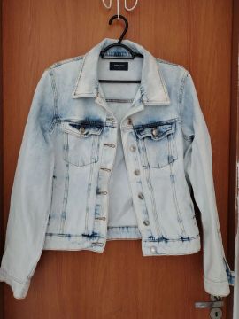 Jaqueta Jeans Marfinno , jeans marmorizado- Tamanho M