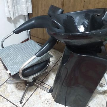 Cadeira e lavatório para salão de beleza