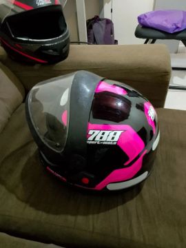 Capacete 788 Sport Moto Preto/Rosa