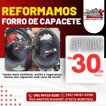 Forro de capacete novo - R$30,00