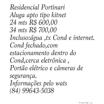 Aluguel de kitnet 