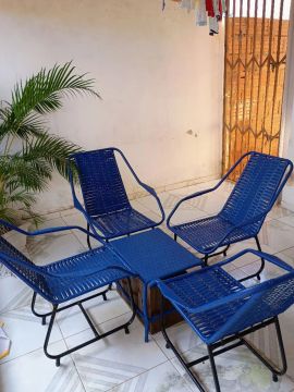 Conjunto de Cadeiras de Jardim Azul