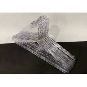 Cabideiros de Plástico Transparente - Pacote com 100
